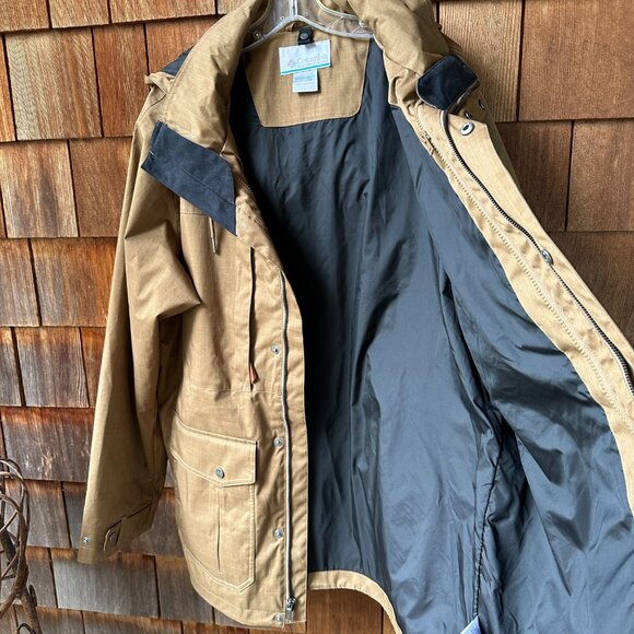Like New Columbia Tan Horizons Pine Hooded Zip Front Shell in Men's Large - Picture 8 of 14